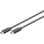 Goobay USB 3.1 priključni kabel [1x USB 3.1 vtič C - 1x USB 3.1 vtič C] 1 m črn pozlačeni kontakt