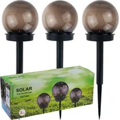 TG77659 Komplet 3-delnih LED solarnih svetilk z vgrajenimi kroglami in solarnim stebrom ter senzorjem