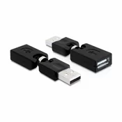 Adapter USB-A M - USB-A Ž pregibni 180°/360° Delock