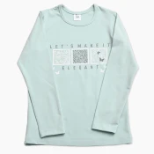 Mint majica za punčko z napisom LET’S MAKE IT ELEGANT