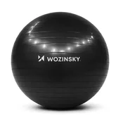 WOZINSKY Gimnastična žoga za rehabilitacijske vaje s črpalko, 65 cm – črna