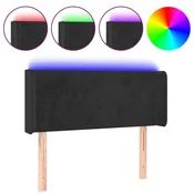 Vidaxl LED posteljno vzglavje črno 83x16x78/88 cm žamet