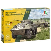 Sastavljivi model Italeri Vojni: Automobili - Americki oklopni automobil M8 Greyhound / Višenamjenski oklopni automobil M20