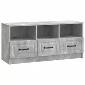 vidaXL TV omarica Betonsko siva 102 x 34,5 x 47 cm Inženirski les