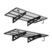 VEVOR Garažna polica 2-nadstropna stenska montaža 610x1219 mm jekleni regal za shranjevanje