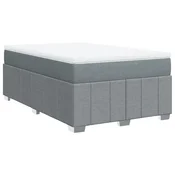 Vidaxl Box spring postelja z vzmetnico svetlo siva 120x200 cm blago