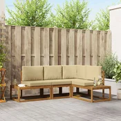 Set vanjskih sofa s jastukom 4 Komad Prirodna i bež