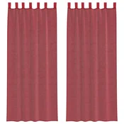 Vidaxl Voile zavese z zankami 2 kosa vinsko rdeče 140x260 cm