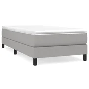 Vidaxl Posteljni okvir z vzmetmi svetlo siv 90x200 cm blago