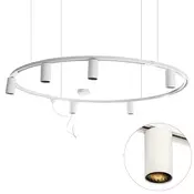 Sodoben viseči tirni sistem razsvetljave s 6 reflektorji beli 1-fazni GU10 50 mm - Iconic Ruby Honey