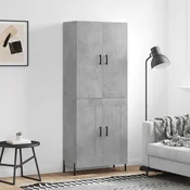 Visoka komoda betonsko siva 69,5x34x180 cm inženirski les