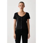 Levis kratka ženska majica bombažna z elastanom AUSTEN BUTTON THROUGH SS