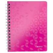 Spiralni blok, kvadratni LEITZ Wow A/5, 80 listova, ružičasti 46410023