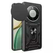 Oklepni ovitek MaX-Armor z obročem, kovinsko ploščico in zaščito zadnjih kamer za Honor Magic8 Lite - army black