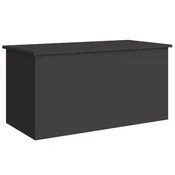Vidaxl Zunanja shranjevalna škatla Črna 100 x 50,5 x 50 cm Jeklo