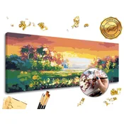 Slikanje po številkah PREMIUM GOLD - Pastelna pokrajina - Pastelna pokrajina