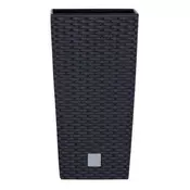 Prosperplast Okrasni lonec Rato Square, imitacija ratana, antracit, 26,5 x 26,5 x 50 cm