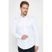 TUDORS Muška košulja dugih rukava Madison, Slim Fit, Bela