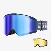 Outdoor master Smučarska Očala Falcon Cylindrical Zeiss VLT 27% + Rumena leča 91%, Black frame, ML Blue Lens