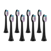 TrueLife SonicBrush Clean-series glave za ščetke Sensitive, črne, pakiranje po 8 kosov