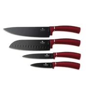 Komplet kuhinjskih nožev z neoprijemljivo površino Burgundy 4-delni 55407