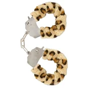 Kovinske lisice z leopardjim krznom