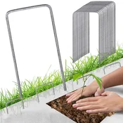 shumee Nerjaveči jekleni zatiči za agrotekstil, agrotekstil, sidra, kljukice 100 kosov