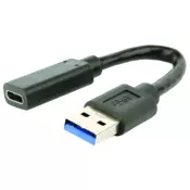 USB 3.1 USB 3.1 Type C transformator Crno 10cm A-USB3-AMCF-01