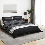 Set posteljine za poplun crno-bijeli 260 x 220 cm pamucni