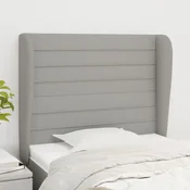 Vidaxl vidaXL Vzglavnik s krilci svetlo siv 83x23x118/128 cm blago