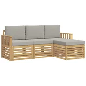 Set vanjskih sofa 4 pcs Bijela i svjetlosiva