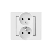 shumee Vestra Dvojna vtičnica 2x2P+Z modularna brez okvirja, vgradna, IP20 bela 3843-10