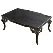 Casa Padrino luxury baroque coffee table gray/gold - Handmade baroque style living room table - Baroque style living room furniture - Baroque furniture - Luxury furniture in baroque style