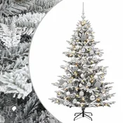 Vidaxl Umetna božična jelka z bučko 120 cm 150 LED Toplo bela