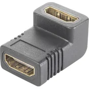 SpeaKa Professional SpeaKa Professional SP-9564944 HDMI adapter [1x ženski konektor HDMI - 1x ženski konektor HDMI] črna pozlačeni konektorji\, 90° kotni navzgor 0.00 m, (20429900)
