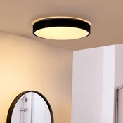 Lindby LED stropna svetilka Medon, O 38 cm, črna, IP44, kovinska - Kopalnica - Sodobni - črna, bela - Kovina