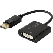 Renkforce DisplayPort / DVI adapter [1x DisplayPort vtič - 1x DVI-vtičnica 24+5pol.] črni, pozlačeni kontakti renkforce