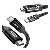Kabelski adapter jsaux USB-C 3.1 TIP C na HDMI 4K MHL 300 cm TV 3 m črne barve