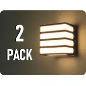 V-TAC LED stenska svetilka 8W, IP65, rjava/2-PACK! Barva světla: Topla bela
