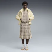 PUMA T7 Pleated Tartan Midi Skirt Women, Clothing, Mouse Gray, XL