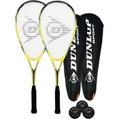Nikcorp Komplet raket za squash Dunlop Nanomax Ti 2 kosa z torbicami, glava 327 cm2, strune 16x18 Powermax, Head Light (na ročaj), komplet vključuje transportne ovitke