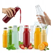 shumee 10x steklenice za sok Kubuś 750 ml, kozarci za sokove, sirupe, med + pokrovčki fi43