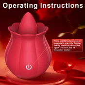 Vibrator ruža sa funkcijom lizanja jezikom ljubicasta
