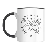 Šolja Horoskop Blizanci, 330 ml, Bela