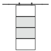 vidaXL Drsna vrata z opremo 90x205 cm kaljeno steklo in aluminij