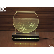Black Cut 3D Lampa Akvarijum, RGB