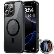 TAURI MagSafe ovitek za iPhone 16 Pro Max – prozorna/črna