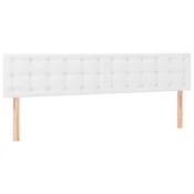 Vidaxl Posteljno vzglavje bela 180x5x78/88 cm umetno usnje