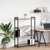 Vidaxl Knjižna polica 80 x 30 x 120 cm Inženirski les Siva sonoma