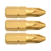 KITO Križna konica 4741372 komplet 3-delnih križnih nastavkov, PZ 2x25mm, S2-titanova obdelava, FORTUM- , komplet 3-delnih križnih nastavkov, PZ 2x25mm, S2-titanova obdelava, FORTUM- , S2